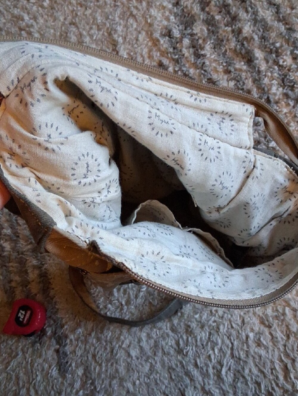 Myra Bag Canvas Leather Floral Crossbody Bag in Beige and Brown - Picture 7 of 16